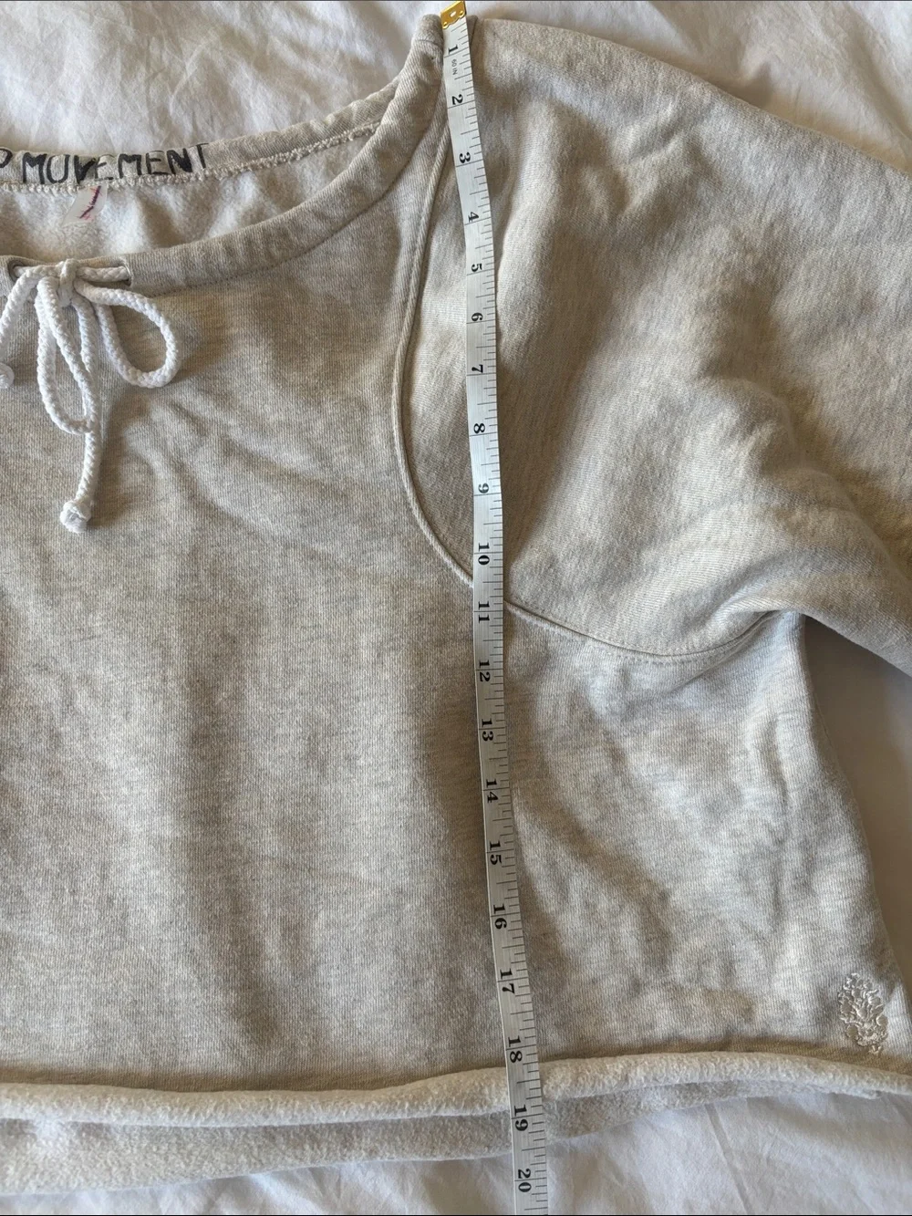 FP Movement For The Win Off The Shoulder Sweatshirt, Oatmeal Beige, S - Picture 7 of 8